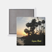 Palmbomen bij Laguna zonsondergang magneet (Voorkant / Achterkant)