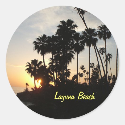 Palmbomen bij Laguna zonsondergang sticker (Voorkant)