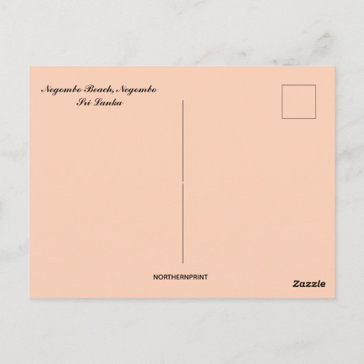 Palmbomen bij Negombo Beach Sri Lanka Briefkaart (Achterkant)