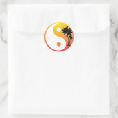 Palmbomen bij Sunset Yin Yang Sticker (Tas)