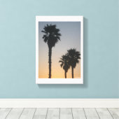 Palmbomen bij zonsondergang canvas afdruk (Insitu (Houten vloer))