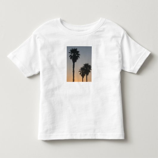 Palmbomen bij zonsondergang kinder shirts (Voorkant)