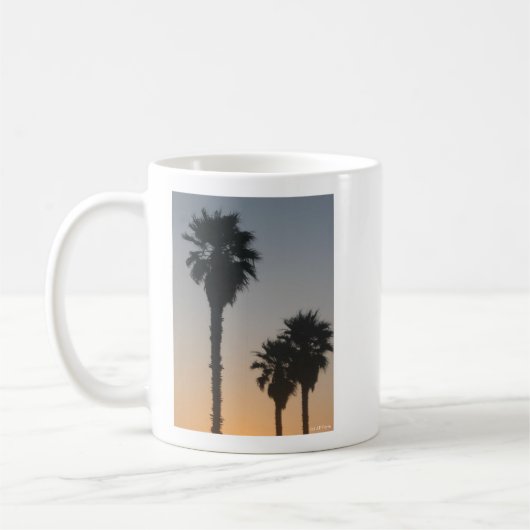 Palmbomen bij zonsondergang koffiemok (Links)