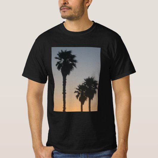 Palmbomen bij zonsondergang t-shirt (Voorkant)