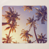palmbomen blauwe lucht sherpa deken (Voorkant (horizontaal))
