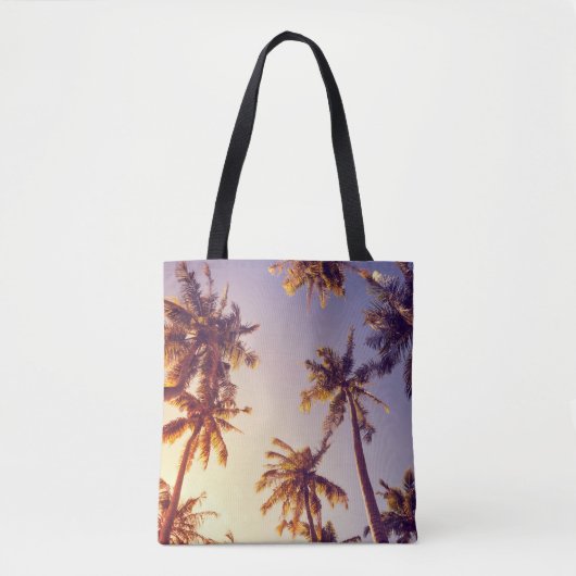 palmbomen blauwe lucht tote bag (Voorkant)