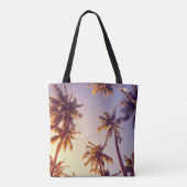 palmbomen blauwe lucht tote bag (Achterkant)
