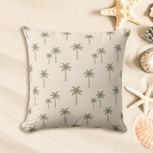 Palmbomen Boho Kust Farmhouse Boheemse Kussen (Creator heeft geüpload)
