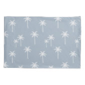 Palmbomen Boho Kust Farmhouse Stof Blauw Kussensloop (Achterkant)