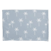 Palmbomen Boho Kust Farmhouse Stof Blauw Kussensloop (Voorkant)