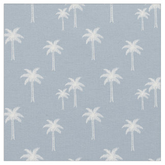 Palmbomen Boho Kust Tropische Zomer Blauw Stof