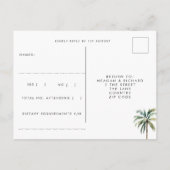 Palmbomen boho strand bruiloft rsvp briefkaart (Achterkant)