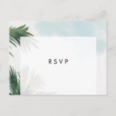 Palmbomen boho strand bruiloft rsvp briefkaart (Voorkant)