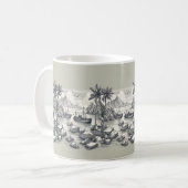Palmbomen Boten Strand Koffie Thee mok Cup (Voorkant links)