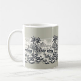 Palmbomen Boten Strand Koffie Thee mok Cup