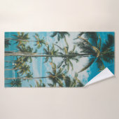 Palmbomen boven de oceaan, getoon en retr badhanddoek (Badhanddoek)