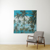 Palmbomen boven de oceaan, getoon en retr wandkleed (In situ)