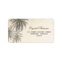 palmbomen bruiloft adresetiketten