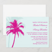 Palmbomen bruiloft kaart (Voorkant / Achterkant)