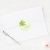 Palmbomen bruiloft ronde sticker (Envelop)