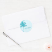 Palmbomen bruiloft ronde sticker (Envelop)
