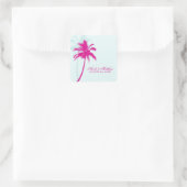 Palmbomen bruiloft vierkante sticker (Tas)