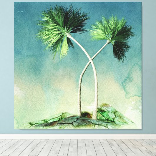 Palmbomen Canvas Afdruk (Insitu (Houten vloer))
