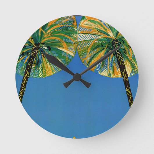 palmbomen Cote D'Azur Clock Ronde Klok (Voorkant)