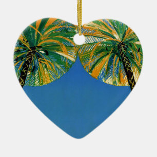 palmbomen Cote d'Azur kerstversiering Keramisch Ornament
