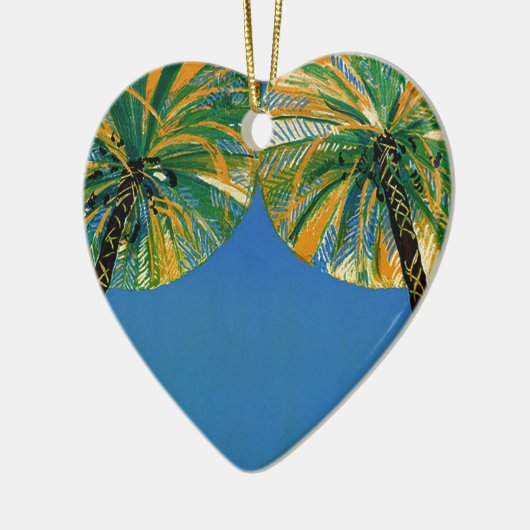  palmbomen Cote d'Azur kerstversiering Keramisch Ornament (Links)