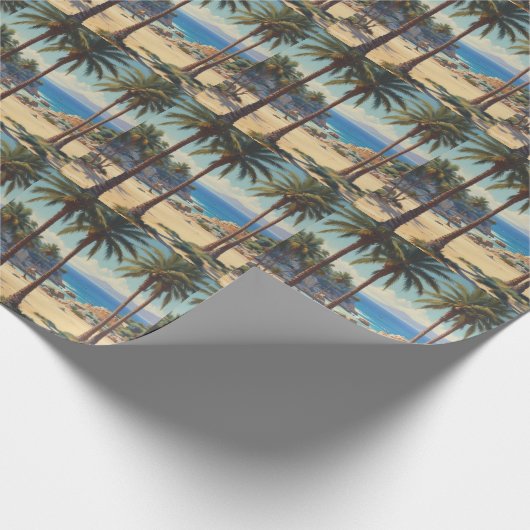  Palmbomen Cote D'Azur Reizen Cadeaupapier (Hoek)