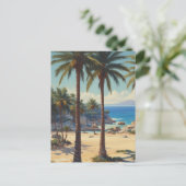  Palmbomen Cote D'Azur Reizen Feestdagenkaart (Staand voorkant)
