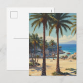  Palmbomen Cote D'Azur Reizen Feestdagenkaart (Voorkant / Achterkant)