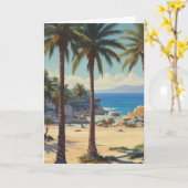 Palmbomen Cote D'Azur Reizen Kaart (Gele Bloem)