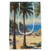 Palmbomen Cote D'Azur Reizen Medium Cadeauzakje (Achterkant)