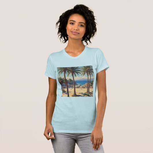  Palmbomen Cote D'Azur Reizen T-shirt (Voorkant volledig)