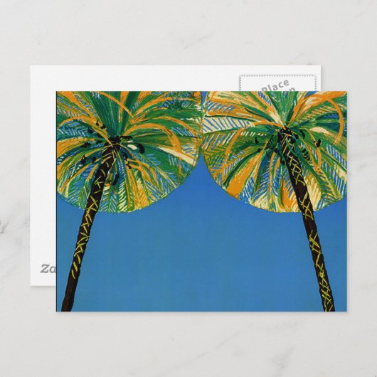  Palmbomen Cote D'Azur Travel Briefkaart (Voorkant / Achterkant)