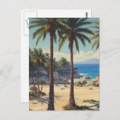  Palmbomen Cote D'Azur Travel Briefkaart (Voorkant / Achterkant)