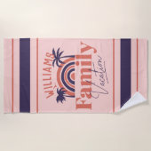 Palmbomen die overeenkomen met familie vakantie st strandlaken (Voorkant)