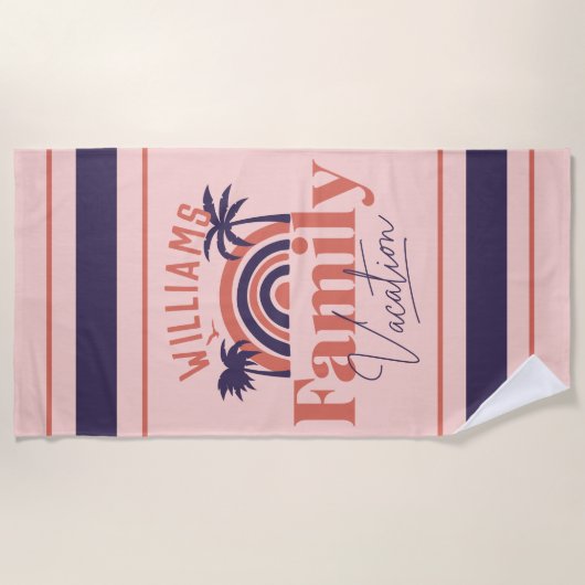 Palmbomen die overeenkomen met familie vakantie st strandlaken (Voorkant)