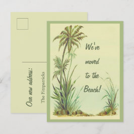 palmbomen die we naar het strand hebben verplaats briefkaart