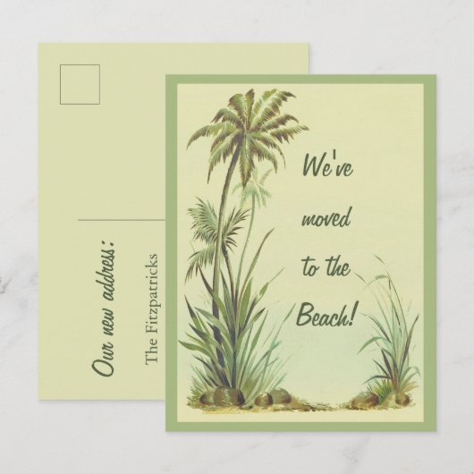 palmbomen die we naar het strand hebben verplaats briefkaart (Voorkant / Achterkant)