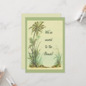  palmbomen die we naar het strand hebben verplaats kaart (Voorkant / Achterkant in situ)