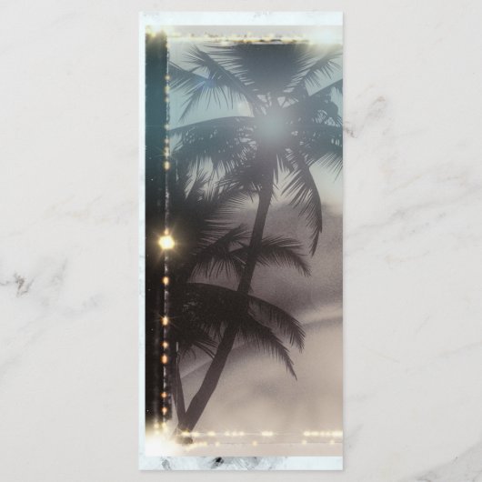 Palmbomen Elegant Tropisch Strand Party Menu (Achterkant)