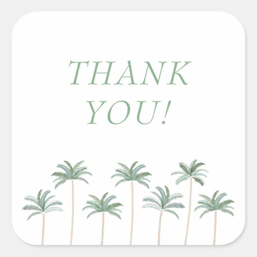 Palmbomen Elegante Bedankt Sticker (Voorkant)