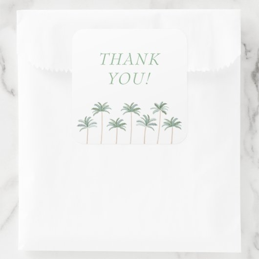 Palmbomen Elegante Bedankt Sticker (Tas)