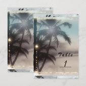 Palmbomen Elegante Tropisch Strand Tafelnummer (Voorkant / Achterkant)