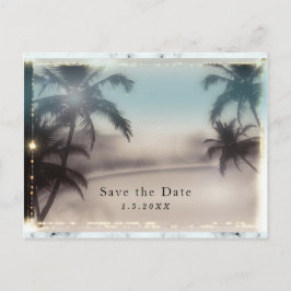 Palmbomen Elegante Tropische Strand Uitnodiging