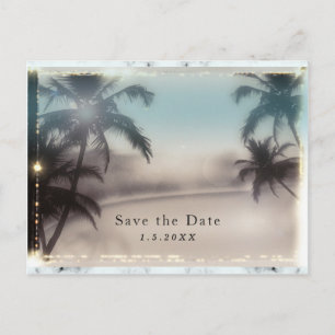Palmbomen Elegante Tropische Strand Uitnodiging