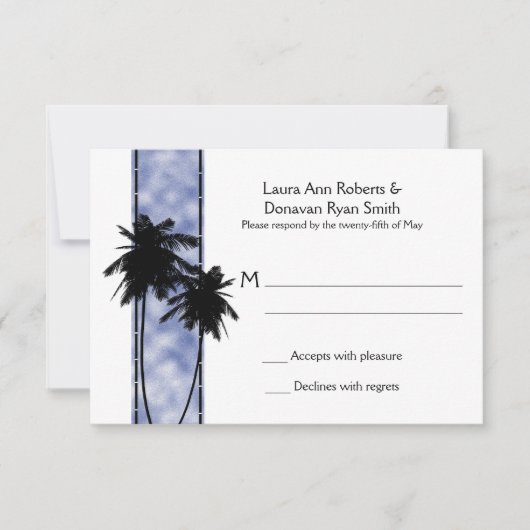 Palmbomen en blauwe RSVP (Voorkant)